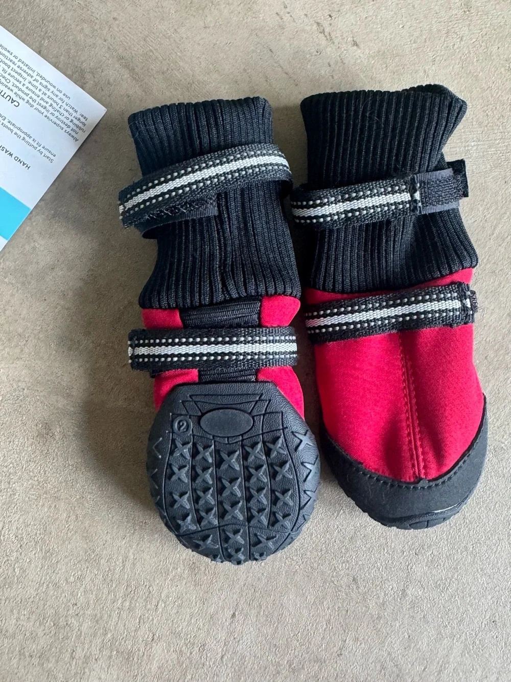 Frisco Red & Black Dog Boots - 4 Pack Size 2
